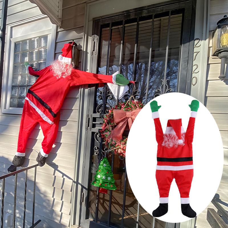 1pc Christmas Hanging Santa Claus Decoration Outdoor Holiday Decor for Gutter Roofs Chimneys Porches Perfect New Year Gift Idea