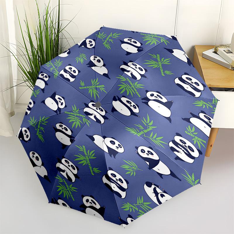 

1pc Panda Pattern Design Umbrella with Plastic Handle,Vibrant Cartoon Pattern,Multi-functional UmbrellaPT362