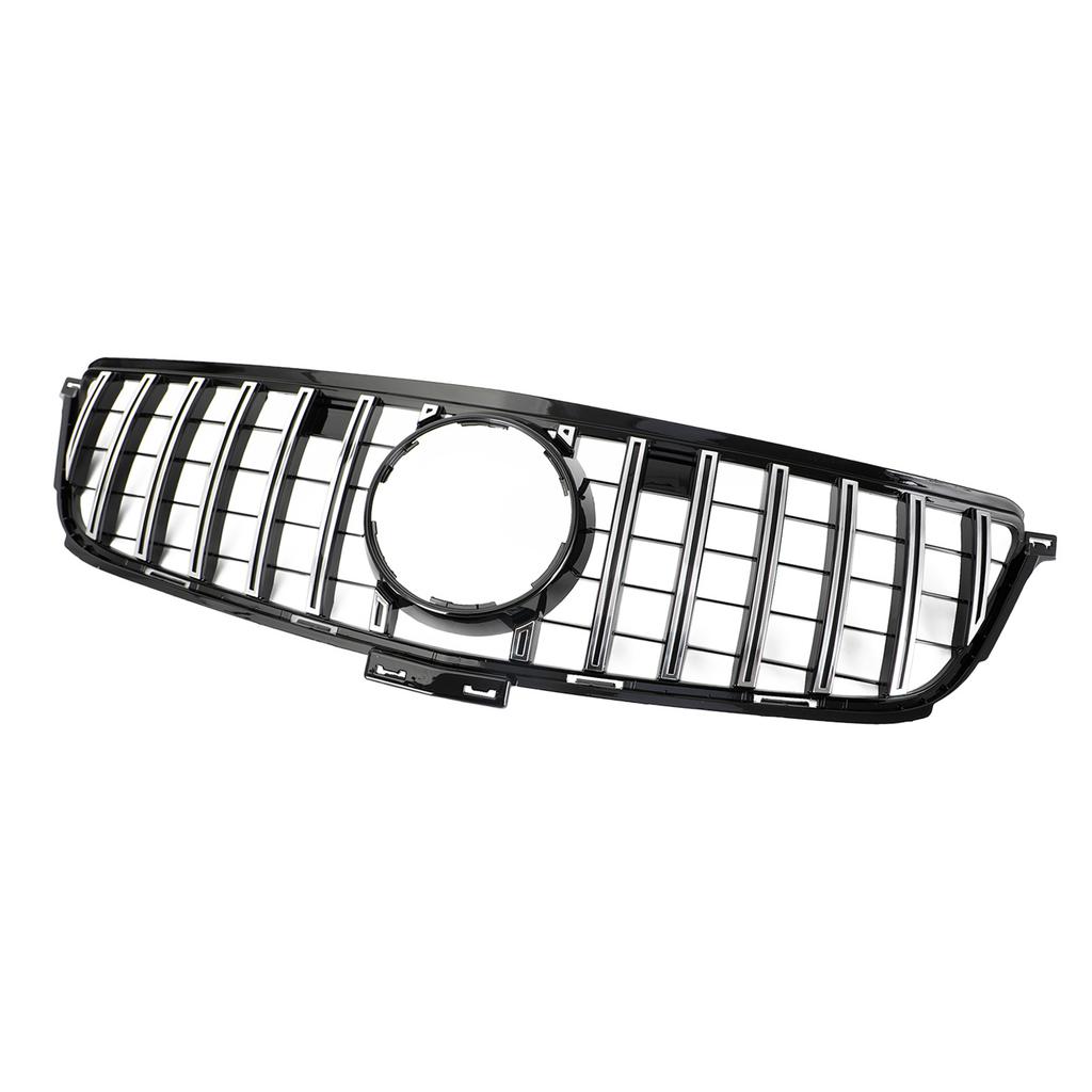 Chrome Black Front Grille Grill Fit Benz W166 2012-2015 ML350 400 550 GTR Style