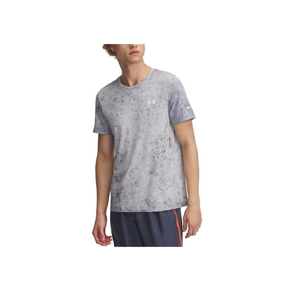Under Armour Seamless Stride SS25 Running Series Gradient Logo Slim Fit Crew Neck T-Shirt Men Tops Storm-Gray 1388043-044