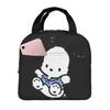 Pochakko Insulated Lunch Bag with Clasp Bento Cooler Bag with Soft Cooler Bag Closure, Black, Box, Insulated, Zipper, Compact, Bag, Tote/Eco