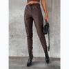 European & American Autumn/Winter Street Style Waist-Cinching Leather Drawstring Pants
