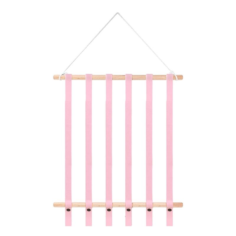 Woven Wooden Sticks Storage Belt Holder Hairpin Hair Clips Headbands Organizer for Teenager Girls Headwear Wall Hanging