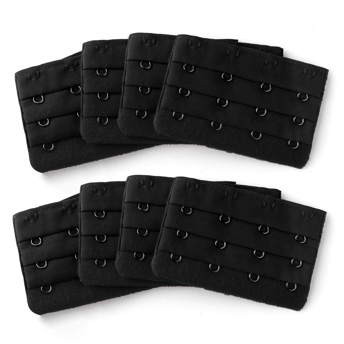 

uxcell Регулировка бюстгальтера x 5 см Женский удлинитель, 3 ряда, 4 крючка, Черный-4, 7.5