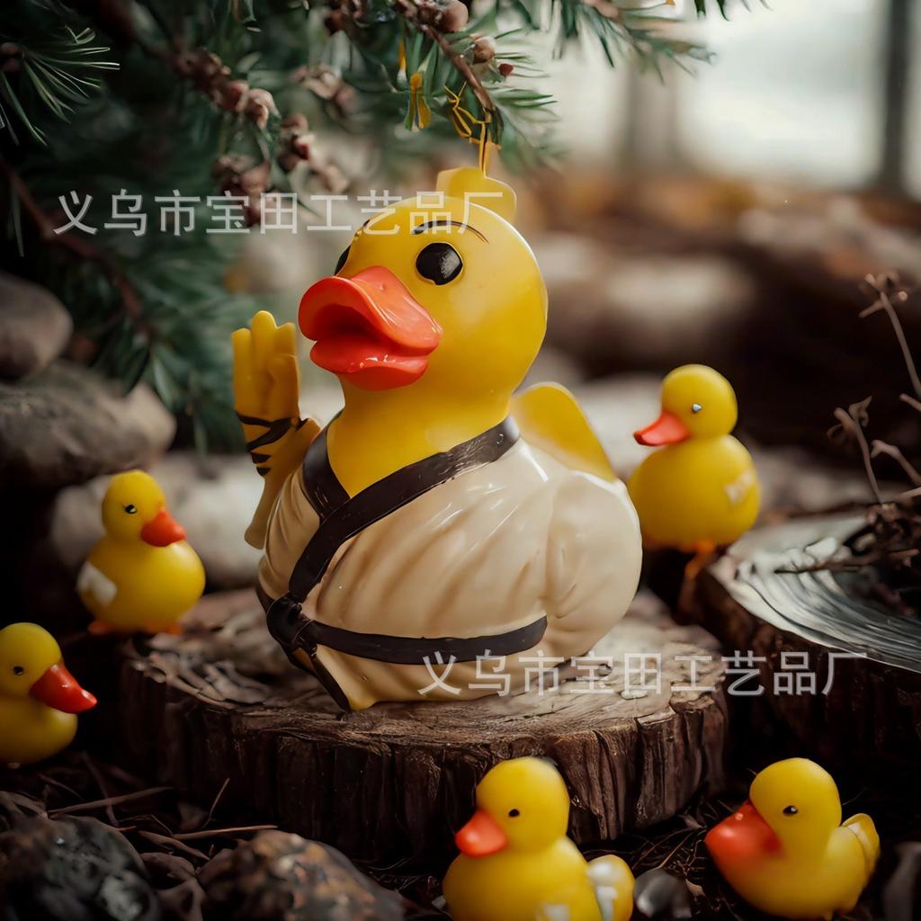 New Resin Duck Statue Ornament Shaolin Monk Duck Home and Party Decoration Resin Crafts