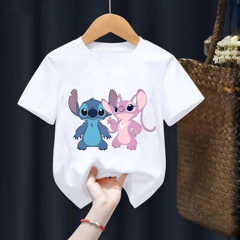 Disney Stitch Summer Graphic T-Shirt Hollow Series Short Sleeve T-Shirt