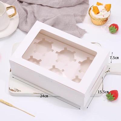 Handheld White Cupcake Packaging Box