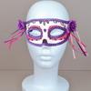 Painted Skull Face Mask For Halloween Festival Party Adjustable Breathable Party Accessory With Floral Design