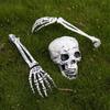 Halloween Skull Hand Arm Yard Stake Lifelike Skeleton for Head Figurine Garden Decoration Haunted House Props