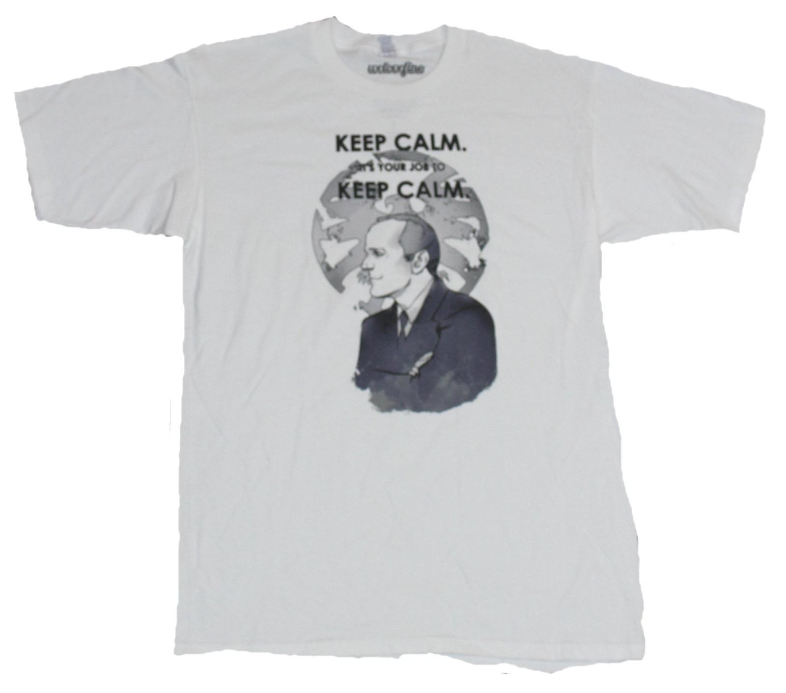 Shield Marvel Mens T-shirt It Your Job to Keep Calm Coulson Drawing M