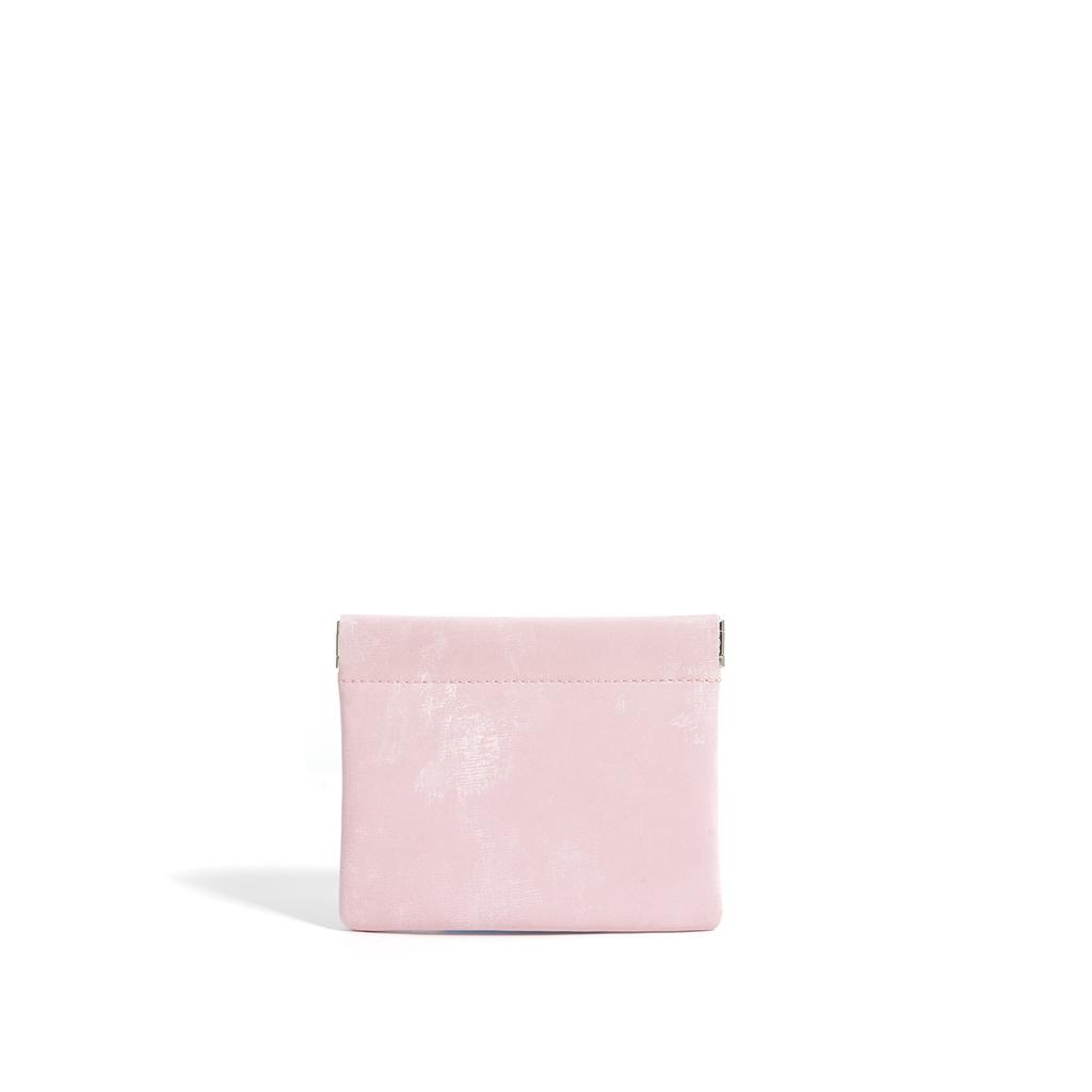 Chinese-style Silk Satin Pickup Bag, Genuine Leather Spring-mouth Coin Purse, Mini Small Bag with Texture