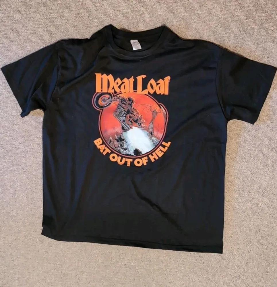 Unisex Short Sleeve Crew Neck Cotton T Shirt T-Shirt Meatloaf Bat Out Of Hell XL