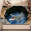 2D-Druck Krokodil Fußmatte Höhle Wasser Design Willkommens-Eingangsteppich Streiche Visuelle Illusion Weiche rutschfeste Türschwellen-Dekormatte