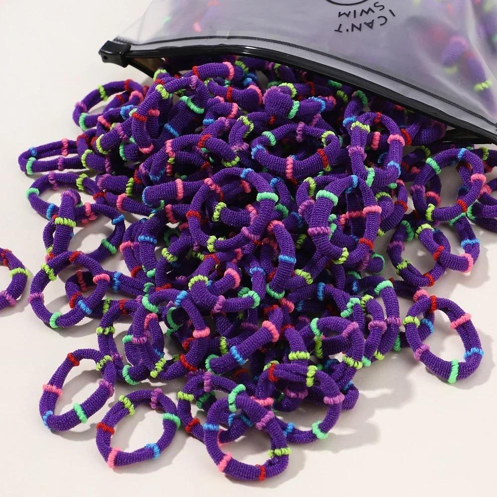 40/60pcs Kids Colorful Small Rubber Bands Girls Hair Ties Headbands Non Damaging Tie Ponytail High Elastic Durable Hair Rope Set