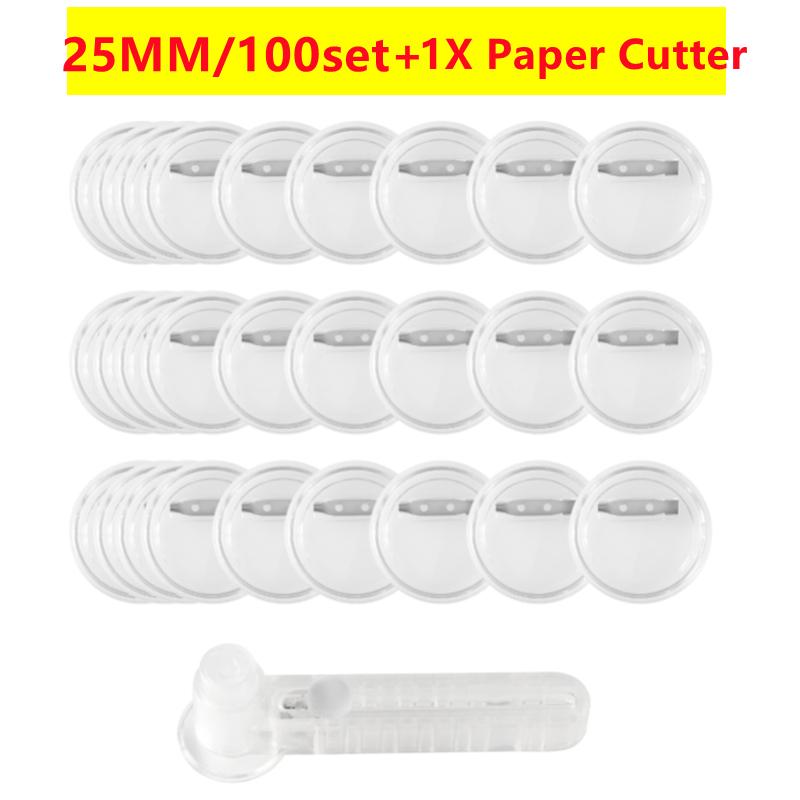 

25/37/44/58/75 мм прозрачный акриловый материал для изготовления значков 100 комплектов многоразовых кнопок для самостоятельного изготовления значков