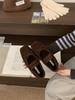 2025 autumn and winter new flat-bottomed bow velvet Mary Jane shoes women's warm ballet shoes lamb wool single shoes