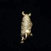 Vintage Brass Ox Decorations Creative Zodiac Ox Keychain Pendants Home Decor Metal Ox Statues Bronze Ox Ornaments Gifts