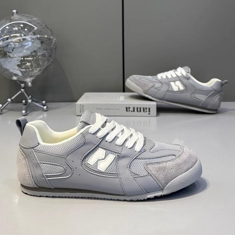 New Spring and Summer Men's Shoes Low-top Lace-up Mesh White Shoes Men's Versatile Soft-soled Breathable Casual Trendy Shoes