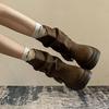 Thick-soled heightening Maillard British style Martin boots women's autumn new stacking boots tube boots short boots