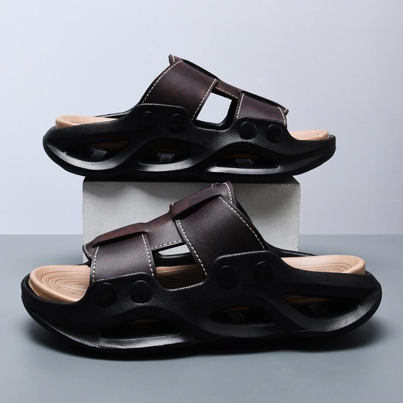 

Тапочки мужские летние новые сандалии мужские повседневные трендовые пляжные однословные 44-45 коричневый