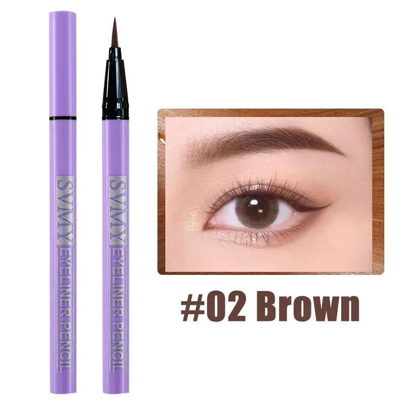 0.5mm Liquid Eyeliner Pen Quick Dry Long-lasting Waterproof Eyeliner No Blooming Brown Black Ultra-thin Liquid Eye Liner Pen