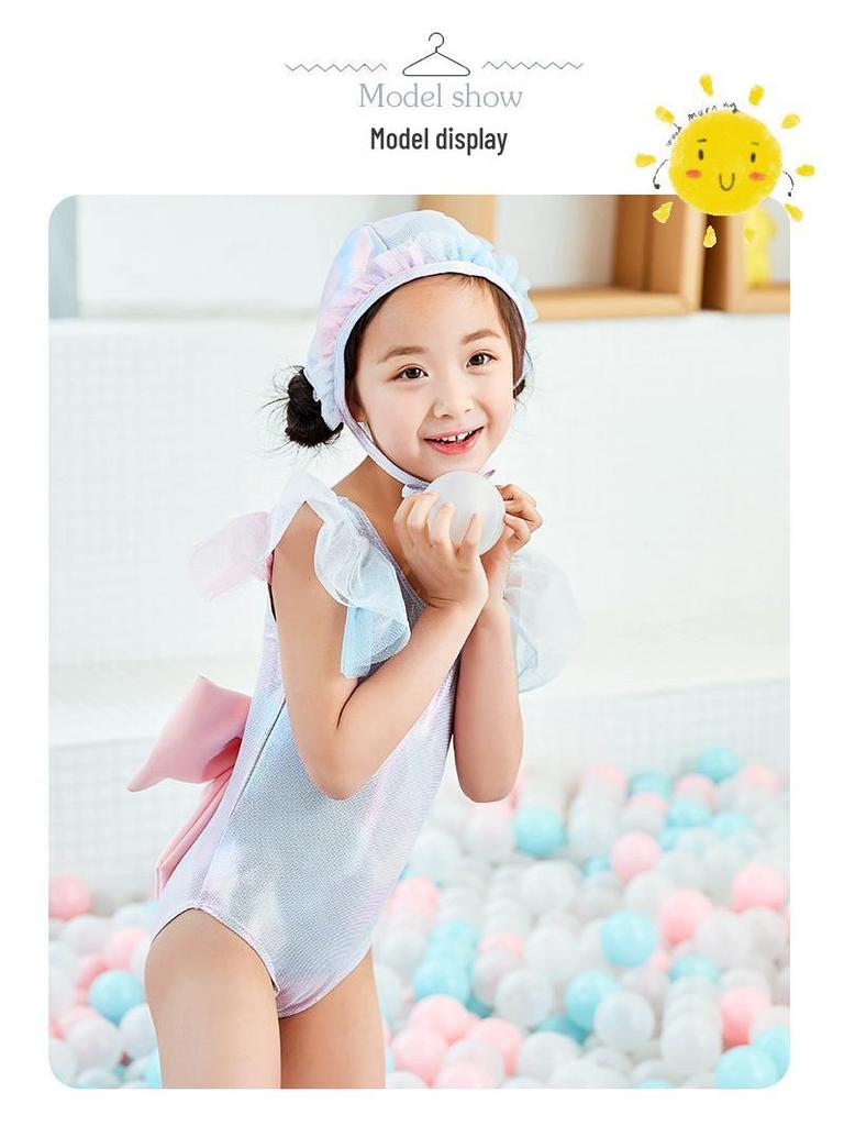 Bright Crystal Princess Mermaid Swimsuit – Cute Korean Skirt Style for Girls