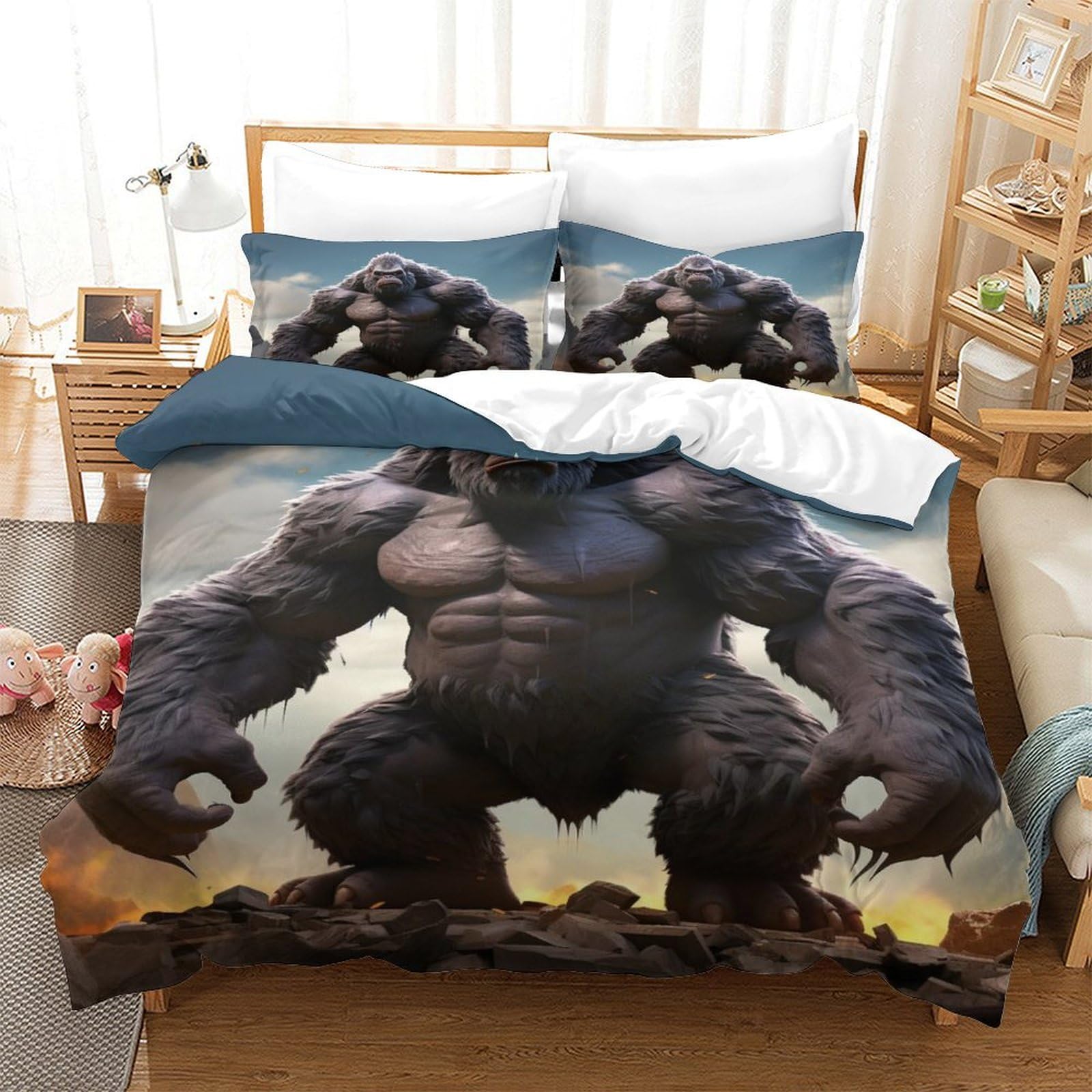 

Comforter Orangutan S For Boys Men S Lightweight Down Room Decor Queen King Size 2 1 No Quilt Comforter (quilt)-EU Single(135*200cm)3pcs