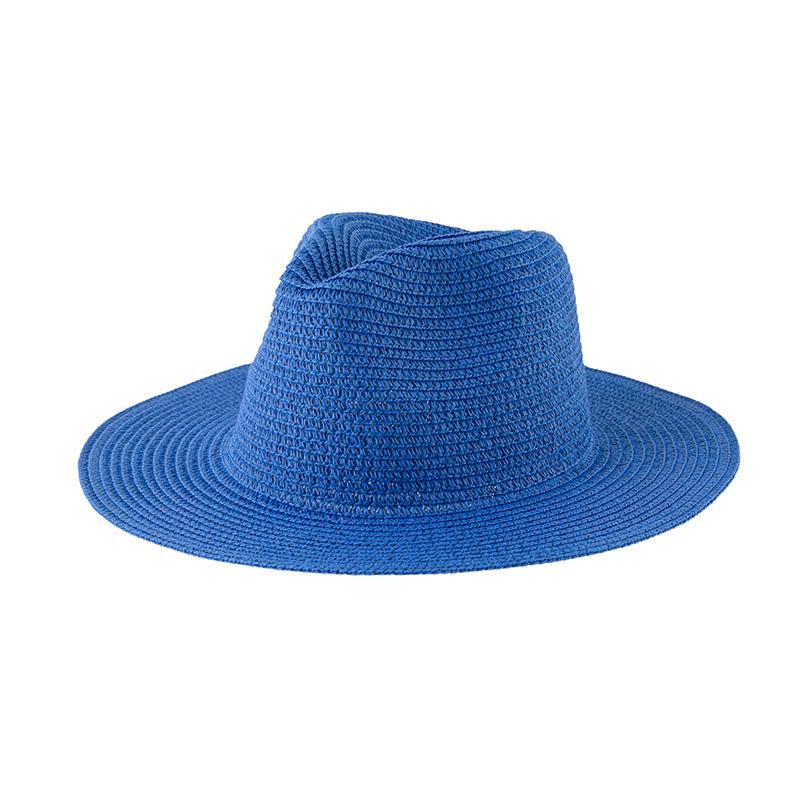 Women's Jazz Straw Hat with Wide Brim - European & American Style Panama Sunshade Fedora