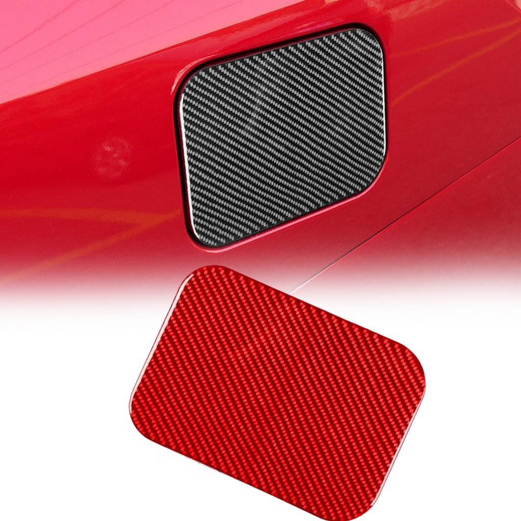Car Fuel Door Cover Carbon Fiber Sticker For Road Trip Appearance Heat Activated Adhesion Sporty Aesthetic Design