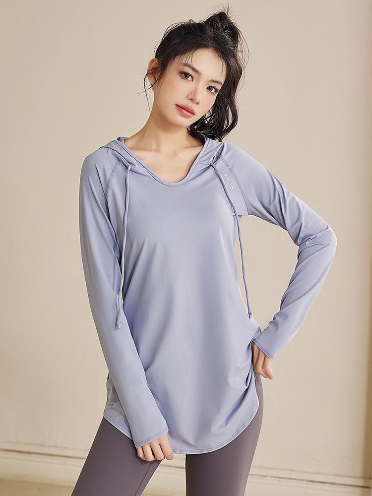 Top Sportivo da Donna a Manica Lunga Asciugatura Rapida - Dimagrante, Copri-Fianchi, Abbigliamento Yoga per Autunno/Inverno, Disponibile in Taglie Forti