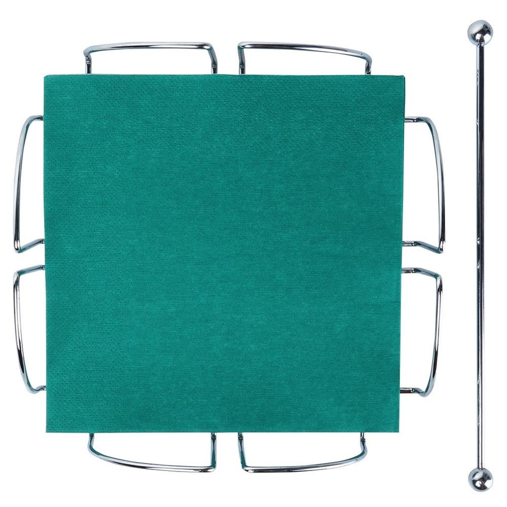 Napkin Holder, Steel Silver Napkin Stand, Tissue Holder with Press