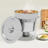 11L/9.9Qt Runder Suppen-Chafing Dish aus Edelstahl mit Wasserwanne, Moderner Silberner Buffet-Wärmer mit Brennstoffhalter für Catering & Partys