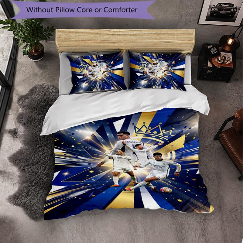 Biancheria da Letto a Tema Jude Bellingham Set 3 Pezzi Copripiumino Biancheria da Letto Decorativa Per Stanza Adolescenti Decorazione Casa