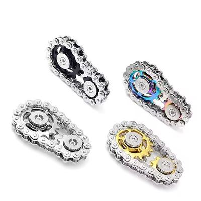 Spinner de mână Fidget cu angrenaj și lanț metalic Jucării Fidget Spinner Jucării pentru ameliorarea stresului la birou Spinner de mână EDC Cadou pentru adult