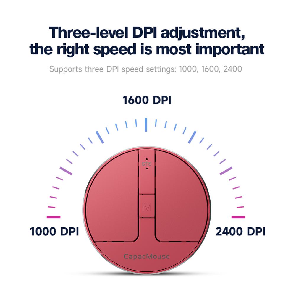 Wireless Mice 3 Mode BT 5.2/2.4G/USB Mini Capacitive Mouse Portable Silent Mouse 3 Adjustable DPI for PC Laptop Notebook Desktop