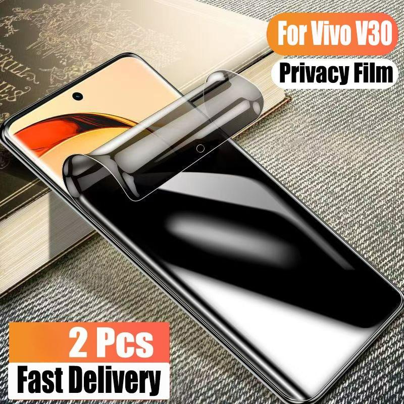 

2 шт. М який гідрогелевий захисний екран для приватності для Vivo V30 V40 Pro V60 V50 V29 V30e V27 5G Захисна плівка від шпигунства For Vivo V60 5G чорний