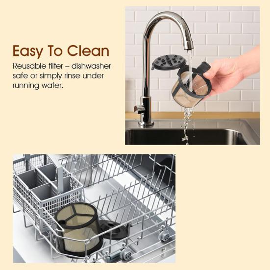 Reusable Stainless Steel Coffee Filter for Ninja Fits PB051 PB040 PB041ST 120-Mesh Fine Replacement for Pods And Grounds Eco-Friendly Coffee