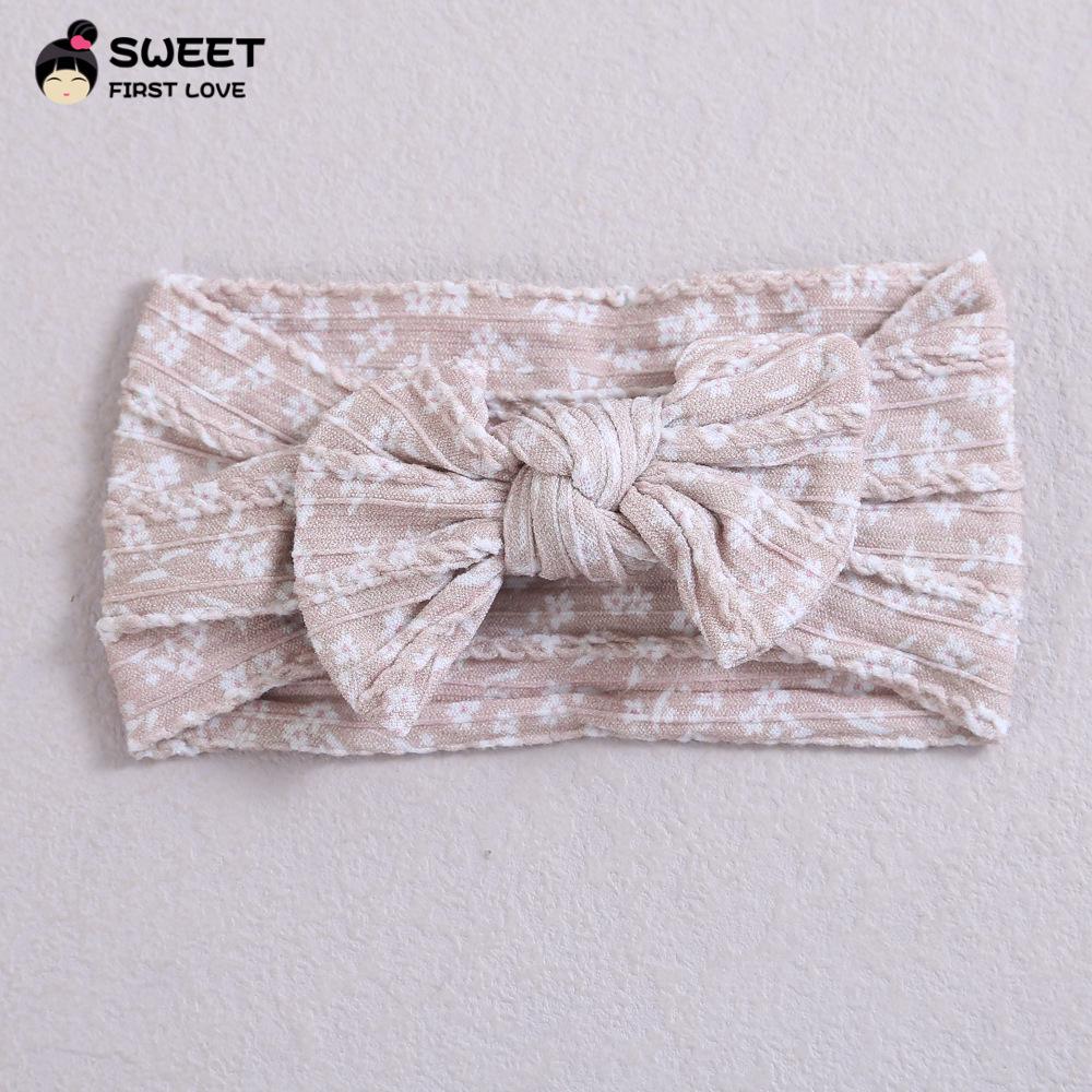 

European & American Baby Jacquard Bow Headband - Infant Fontanel Protector