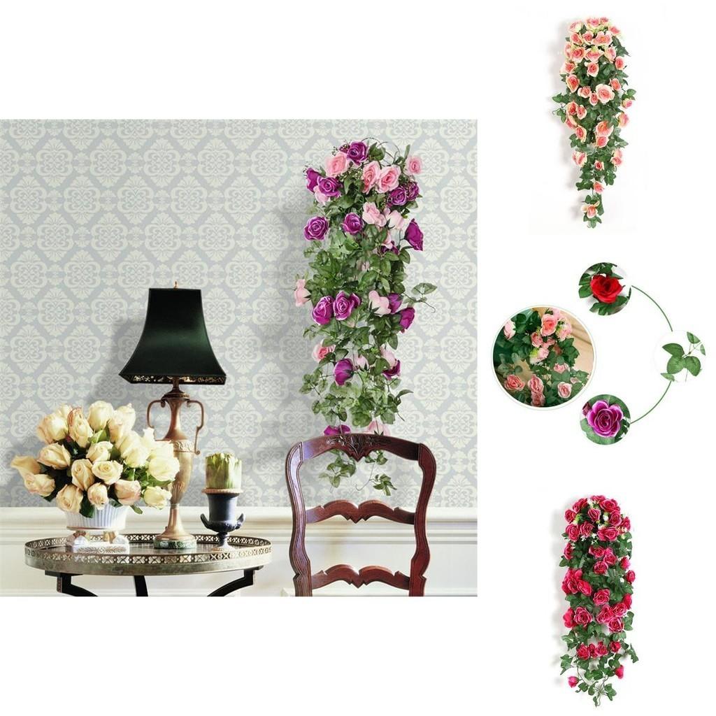 Stunning 90cm Artificial Silk Rose Flower Garland With Lifelike Green Ivy Leaves For Home Decor