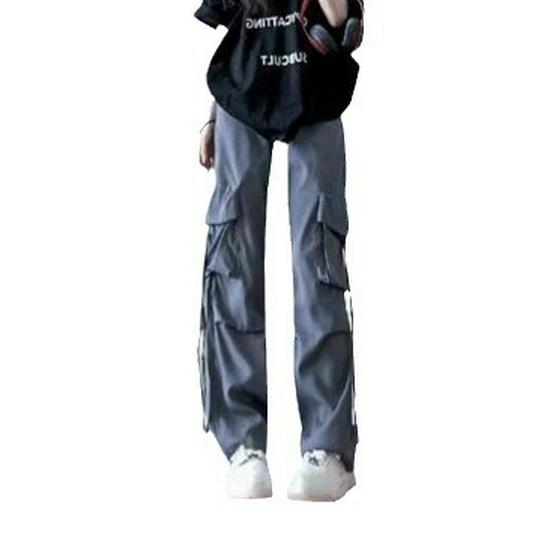 Women's Pink High-Waist Parachute Overalls - Quick-Drying, Wide-Leg, Casual American Sports Pants for Spring, Summer, and Autumn