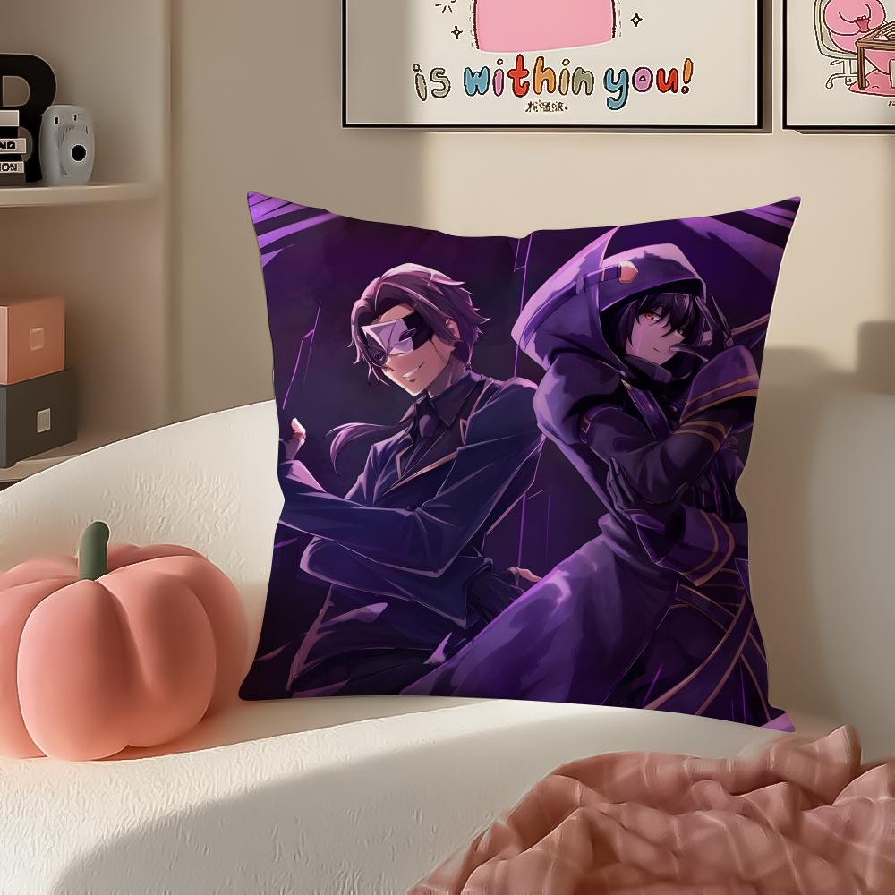 Epic Anime TThe Eminence In Shadow Cushion Cover Pillowcase Short Plush Invisible zipper Room Sofa Cushion Cover