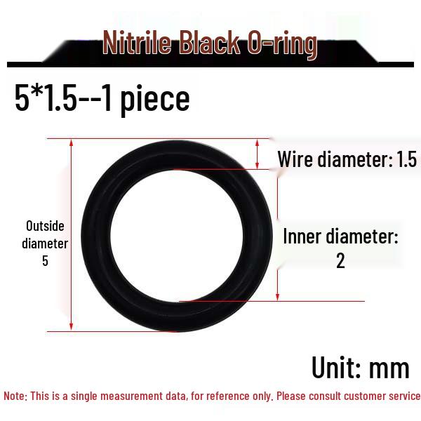 Black Nitrile NBR O-Ring Seal, Standard Size for Oil Sealing 5x1.5