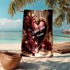 Custom Name Ultra-Soft Beach Towel with Love Theme,Ideal for Pool - Camping, Diving - Perfect Travel Essential, Vibrant Beach Towel.