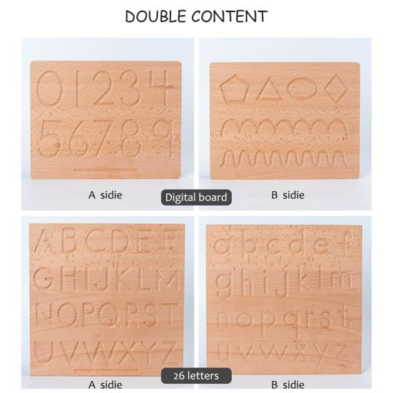 Drewniana tablica kreślarska poprawia koordynację ręka-oko umiejętności motoryczne ABC cyfry kształty lekki