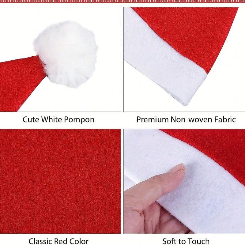 1pcs Classic Santa Claus Hat - Soft Polyester Fabric, Non-Stretch, 3 Styles - Perfect Gift For Coworkers And Office Parties, Christmas Costume
