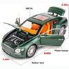 1/24 Bentley Continental GT Model Car, Alloy Diecast Collectible Pull Back Car Toy with Door Can Be Opened for Boys Girls Gift