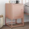 VidaXL Pink Bedside Table 36x39x60.5 Cm Steel, Cabinet, Side Cabinet, Phone Stand, Bedside Table, Furniture 846448