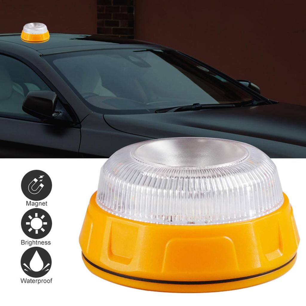 1pc Beacon Lights For Trucks LED Magnetic Double-Mode Auto Accessories With Battery Bright Strobe Light For Trailer Tow Service