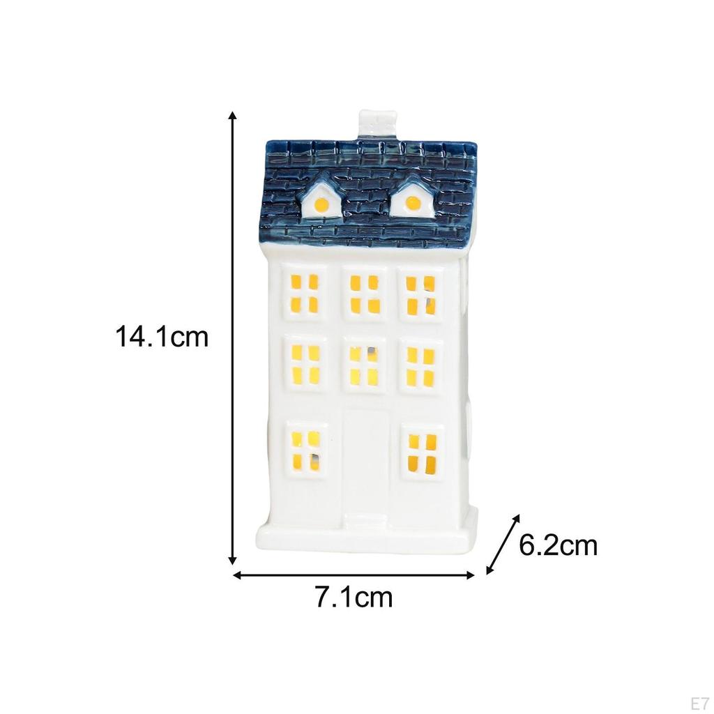 Elegant LED House-Shaped Ceramic Lamp for Home Decor