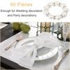 M-Modern-60Pcs Pearl Napkin Rings Imitation Pearl Beaded Rhinestone Napkin Ring Holder Napkin Rings Serviette Napkin Rings